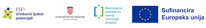 Sufinancira Europska unija – ESF+ Učinkoviti ljudski potencijali, Vlada RH Ured za udruge, Nacionalna zaklada za razvoj civilnoga društva