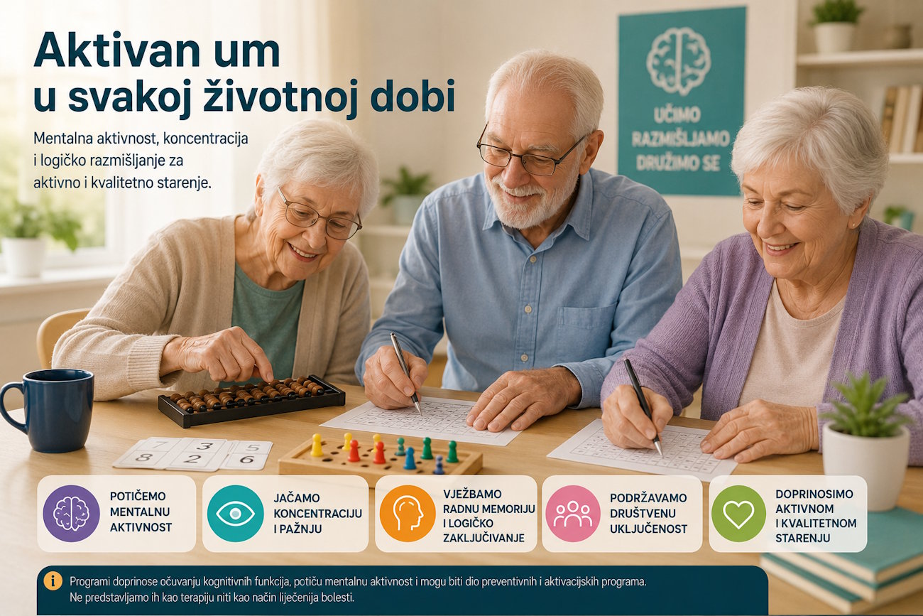 Osobe starije životne dobi sudjeluju u programu mentalne aktivnosti